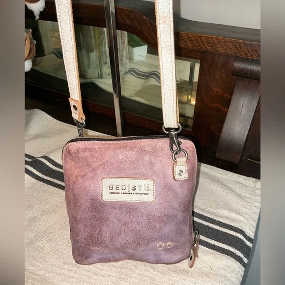 Bed Stu Leather Ventura Crossbody Bag Purple Lavender Nectar Lux Retail $155 - Picture 3 of 15